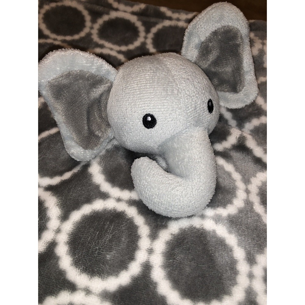 HB Lovey Security Blanket Elephant Gray Circles 12.5 x 14